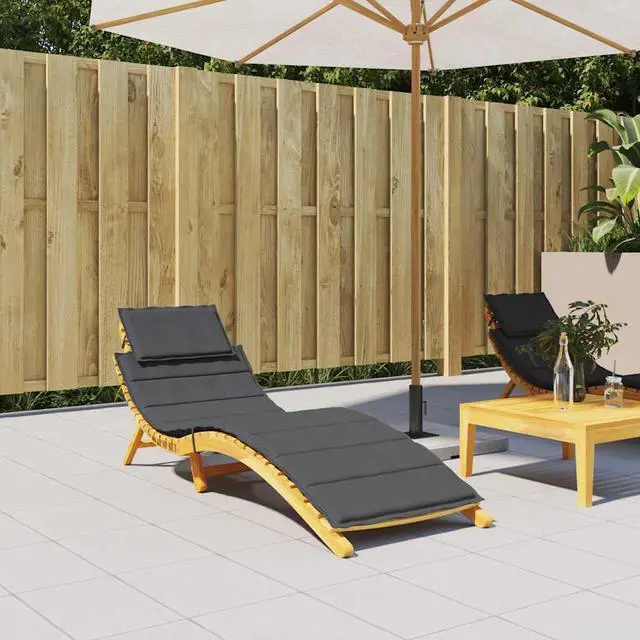Alt view image 3 of 7 - vidaXL Sun Lounger Cushion Melange Anthracite 100% polyester