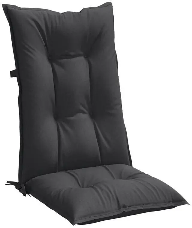 Alt view image 5 of 7 - vidaXL Highback Chair Cushion Set of 2 Melange Anthracite 100% Polyester