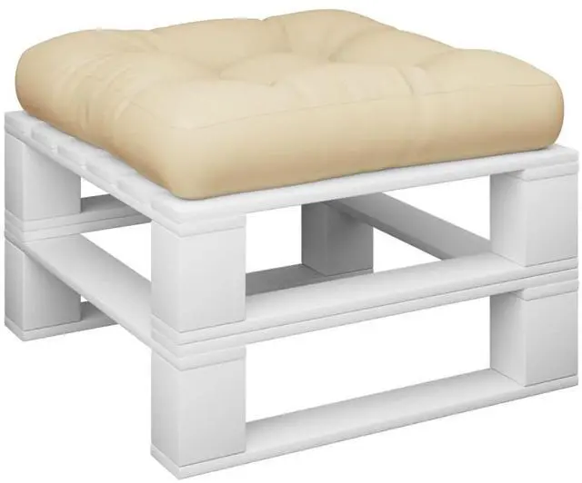 Alt view image 3 of 7 - vidaXL Pallet Cushion Beige 100% polyester 23.6 in x 23.6 in x 4.7 in