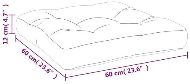 Alt view image 4 of 7 - vidaXL Pallet Cushion Beige 100% polyester 23.6 in x 23.6 in x 4.7 in