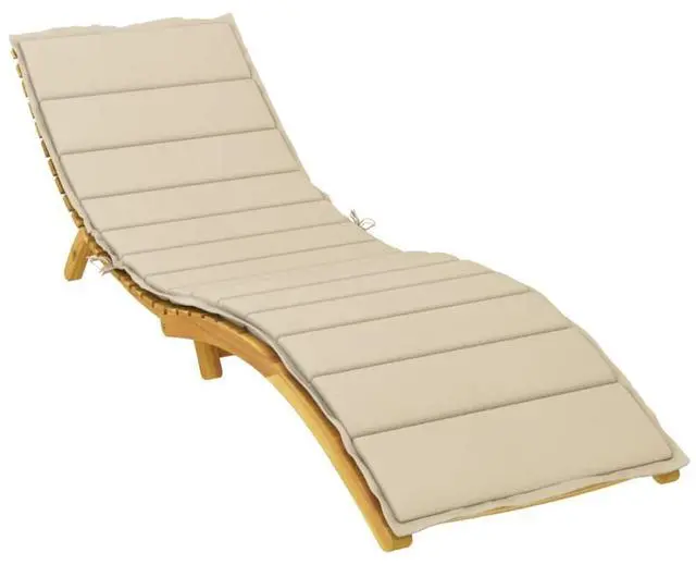 Alt view image 3 of 7 - vidaXL Sun Lounger Cushion Beige Oxford fabric (100% polyester)
