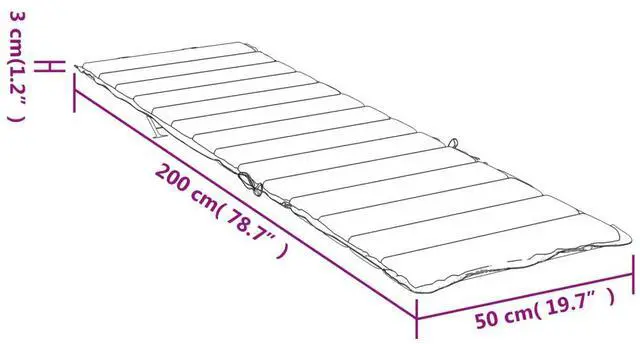 Alt view image 4 of 7 - vidaXL Sun Lounger Cushion Beige Oxford fabric (100% polyester)