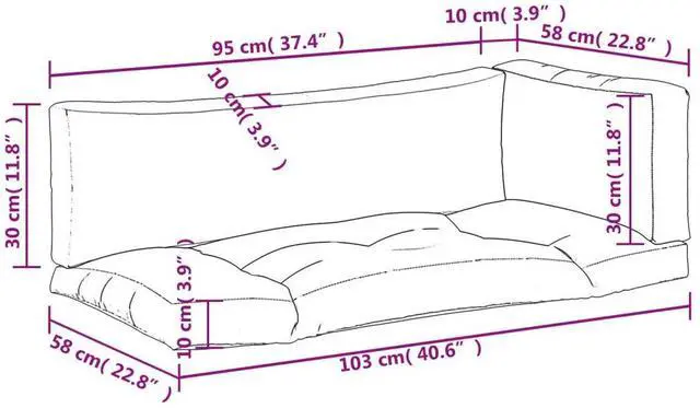 Alt view image 13 of 16 - vidaXL Pallet Sofa Cushions 3 pcs Blue