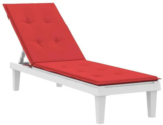 Alt view image 13 of 17 - vidaXL Deck Chair Cushion Red (29.5"+41.3")x19.7"x1.6"