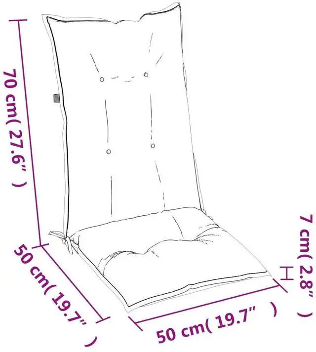 Alt view image 4 of 7 - vidaXL Highback Chair Cushion Set of 6 Anthracite 100% Polyester