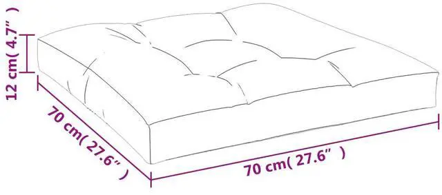 Alt view image 4 of 7 - vidaXL Pallet Cushion Grey Fabric (100% polyester) 27.6 x 27.6 in