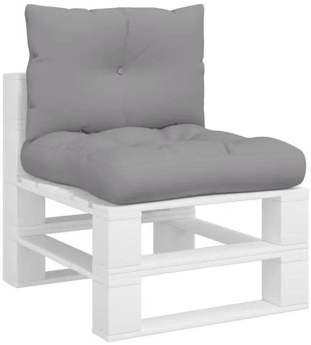 Alt view image 3 of 7 - vidaXL Pallet Cushion Set of 2 Grey 100% polyester Standard Durable
