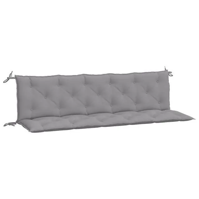 Alt view image 2 of 7 - vidaXL Garden Bench Cushion Set of 2 Grey Oxford fabric, Hollow fiber