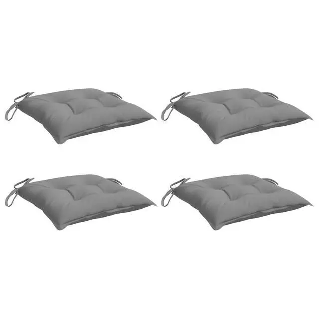 Alt view image 3 of 7 - vidaXL Chair Cushion Set of 4 Grey Oxford fabric 19.7x19.7x2.8 in