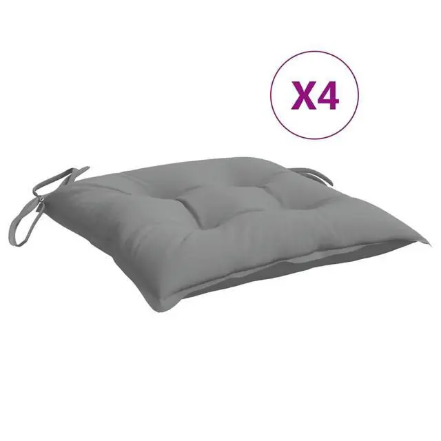Alt view image 2 of 7 - vidaXL Chair Cushion Set of 4 Grey Oxford fabric 19.7x19.7x2.8 in