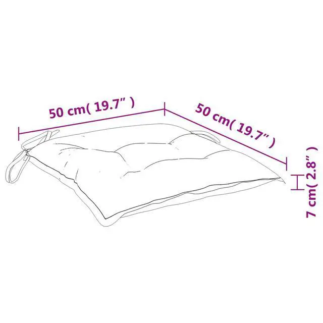 Alt view image 4 of 7 - vidaXL Chair Cushion Set of 4 Grey Oxford fabric 19.7x19.7x2.8 in