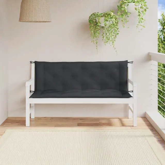 Alt view image 3 of 7 - vidaXL Garden Bench Cushion Melange anthracite 100% polyester
