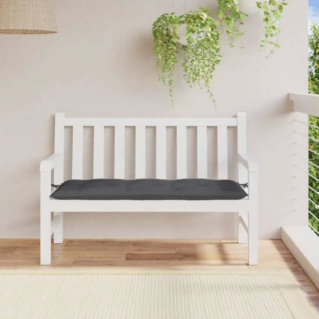 Alt view image 3 of 7 - vidaXL Garden Bench Cushion Melange anthracite 100% polyester Extra Thick