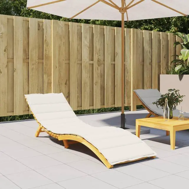Alt view image 3 of 7 - vidaXL Sun Lounger Cushion Melange cream 100% Polyester