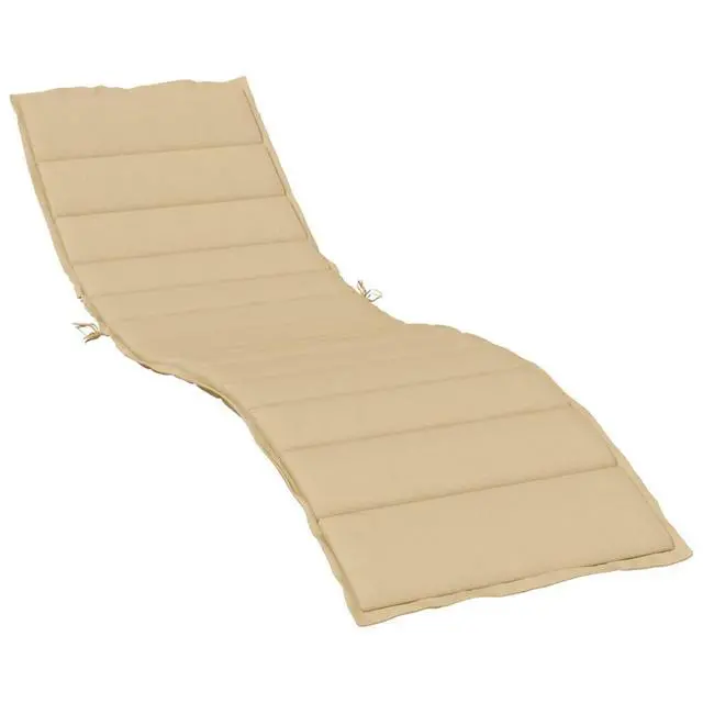 Alt view image 2 of 7 - vidaXL Sun Lounger Cushion Melange beige 100% polyester