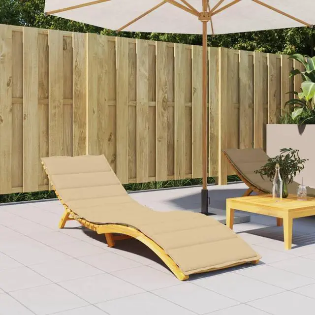 Alt view image 3 of 7 - vidaXL Sun Lounger Cushion Melange beige 100% polyester