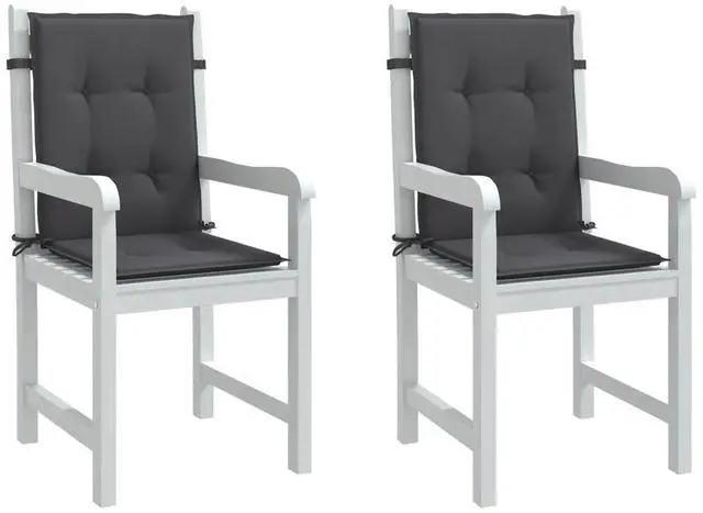 Main image of vidaXL Lowback Chair Cushion Set of 2 Melange Anthracite