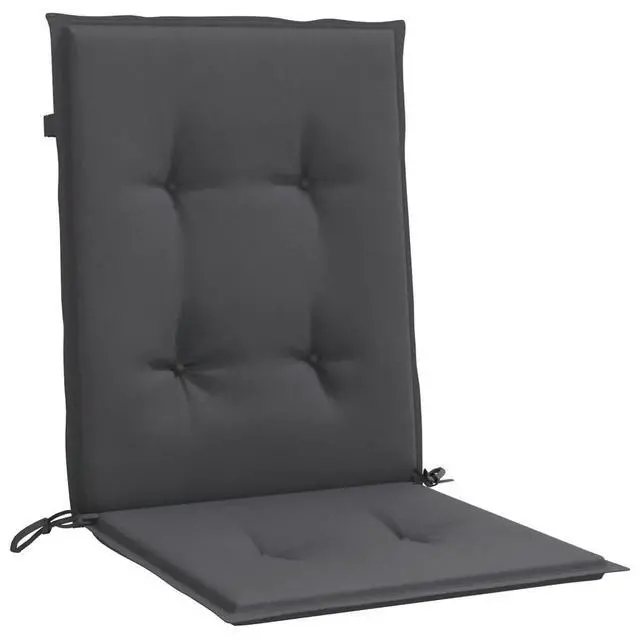 Alt view image 5 of 7 - vidaXL Lowback Chair Cushion Set of 2 Melange Anthracite