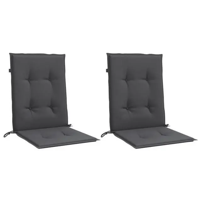 Alt view image 3 of 7 - vidaXL Lowback Chair Cushion Set of 2 Melange Anthracite