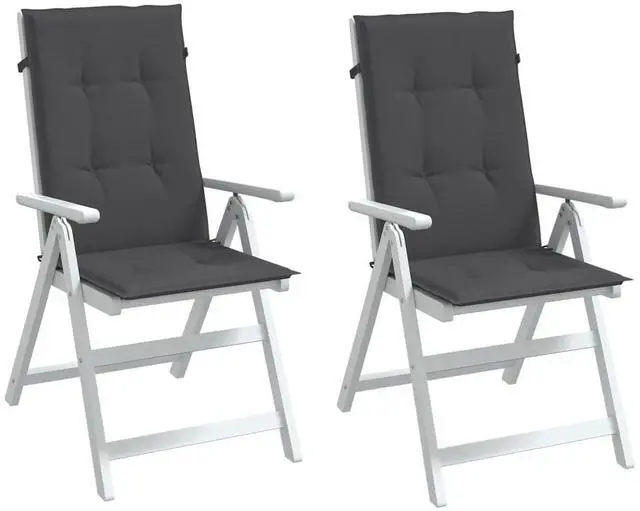 Main image of vidaXL Highback Chair Cushion Set of 2 Melange anthracite
