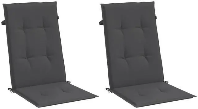 Alt view image 3 of 7 - vidaXL Highback Chair Cushion Set of 2 Melange anthracite