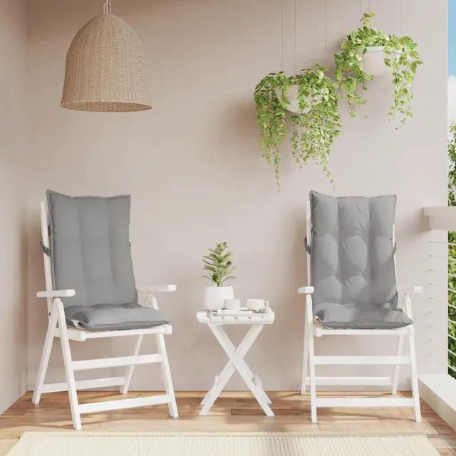 Main image of vidaXL Highback Chair Cushion Set of 2 Gray Oxford fabric (100% polyester)