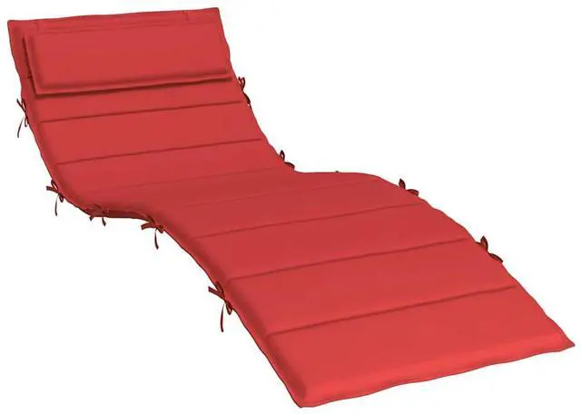 Alt view image 2 of 7 - vidaXL Sun Lounger Cushion Red Oxford fabric (100% polyester), foam fibre