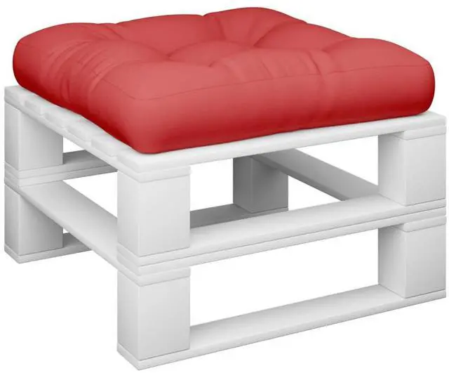 Alt view image 3 of 7 - vidaXL Pallet Cushion Red 100% polyester 23.6" x 23.6" x 4.7