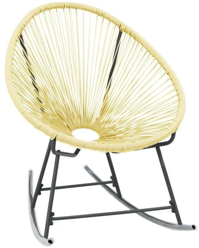 Alt view image 2 of 7 - vidaXL Rocking Chair All Weather Resistant Patio Rocker Chair Poly Rattan Beige