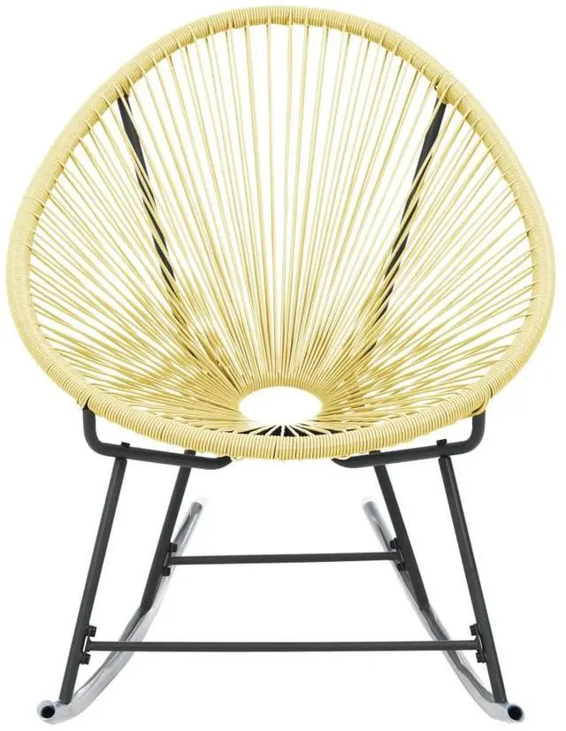 Alt view image 3 of 7 - vidaXL Rocking Chair All Weather Resistant Patio Rocker Chair Poly Rattan Beige