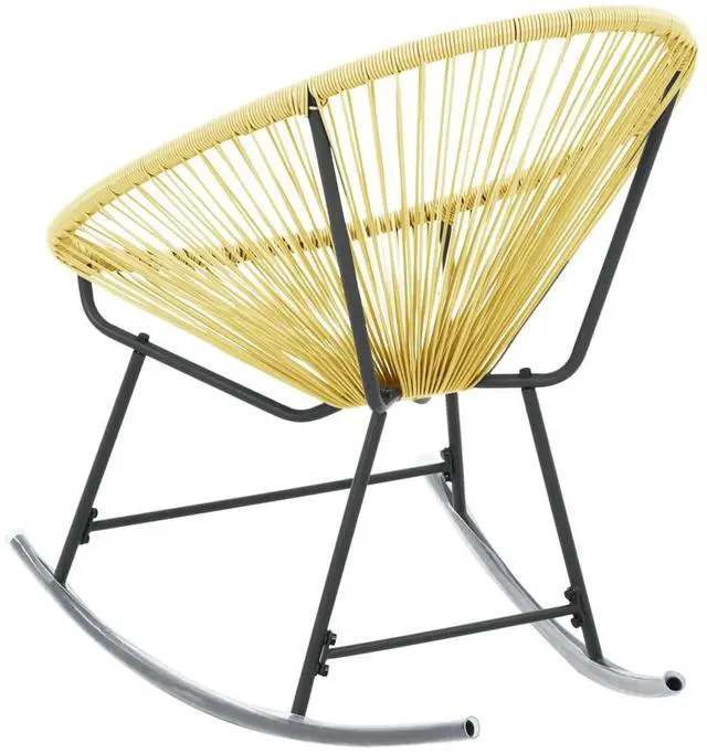 Alt view image 5 of 7 - vidaXL Rocking Chair All Weather Resistant Patio Rocker Chair Poly Rattan Beige