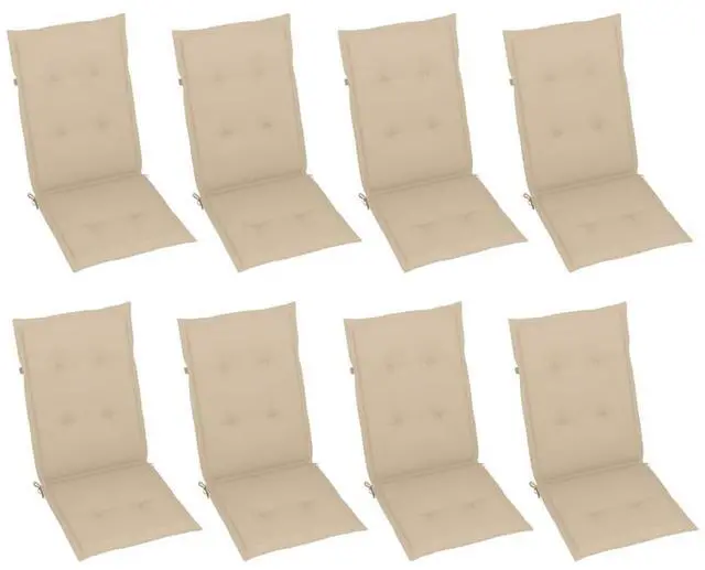Alt view image 3 of 7 - vidaXL Patio Reclining Chairs with Cushions Furniture 8 Pcs Gray Acacia Wood