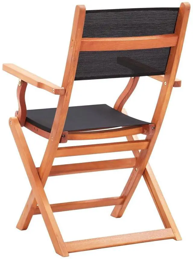 Alt view image 7 of 17 - vidaXL Patio Folding Chairs 2 Pcs Garden Chair Solid Wood Eucalyptus&Textilene