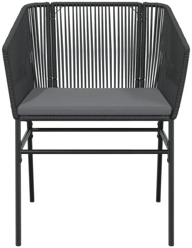 Alt view image 5 of 7 - vidaXL Patio Chairs with Cushions Seating Garden Outdoor 2 Pcs Black Poly Rattan