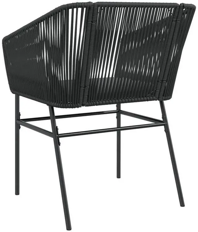 Alt view image 7 of 7 - vidaXL Patio Chairs with Cushions Seating Garden Outdoor 2 Pcs Black Poly Rattan