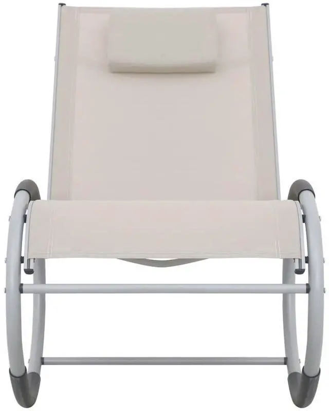 Alt view image 12 of 17 - vidaXL Outdoor Rocking Chair Cream Textilene
