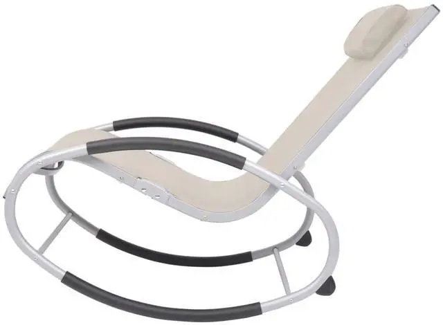 Alt view image 13 of 17 - vidaXL Outdoor Rocking Chair Cream Textilene