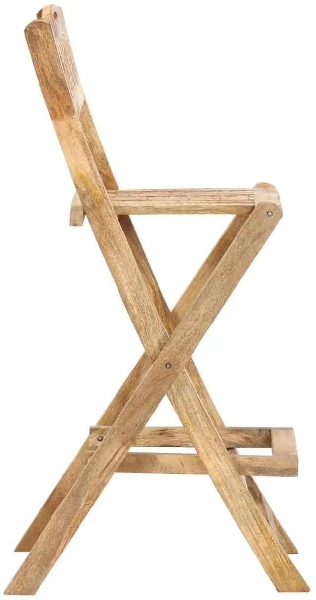Alt view image 14 of 18 - vidaXL Folding Patio Bar Chairs 2 pcs Solid Mango Wood