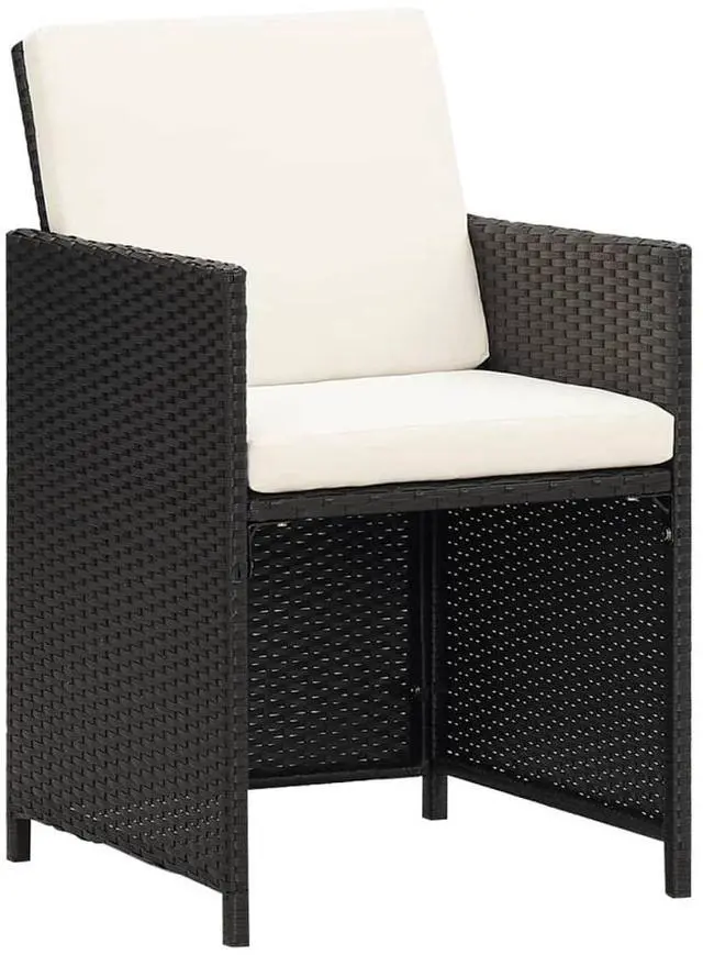 Alt view image 10 of 15 - vidaXL Patio Chairs 4 pcs Poly Rattan Black