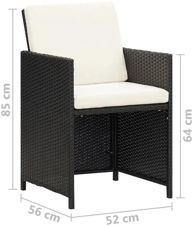 Alt view image 12 of 15 - vidaXL Patio Chairs 4 pcs Poly Rattan Black