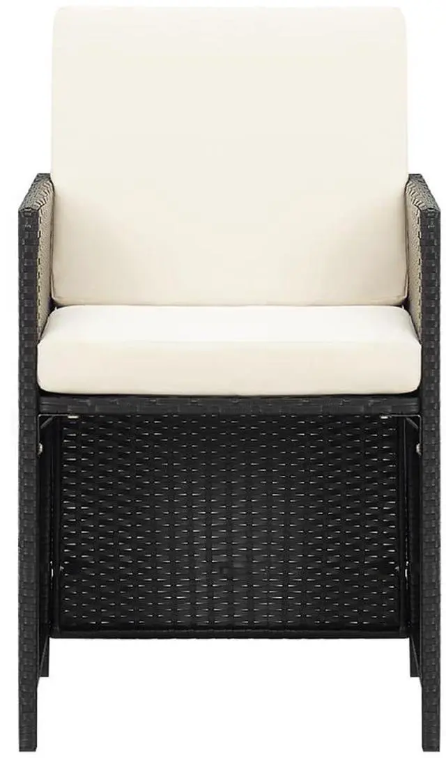 Alt view image 11 of 15 - vidaXL Patio Chairs 4 pcs Poly Rattan Black