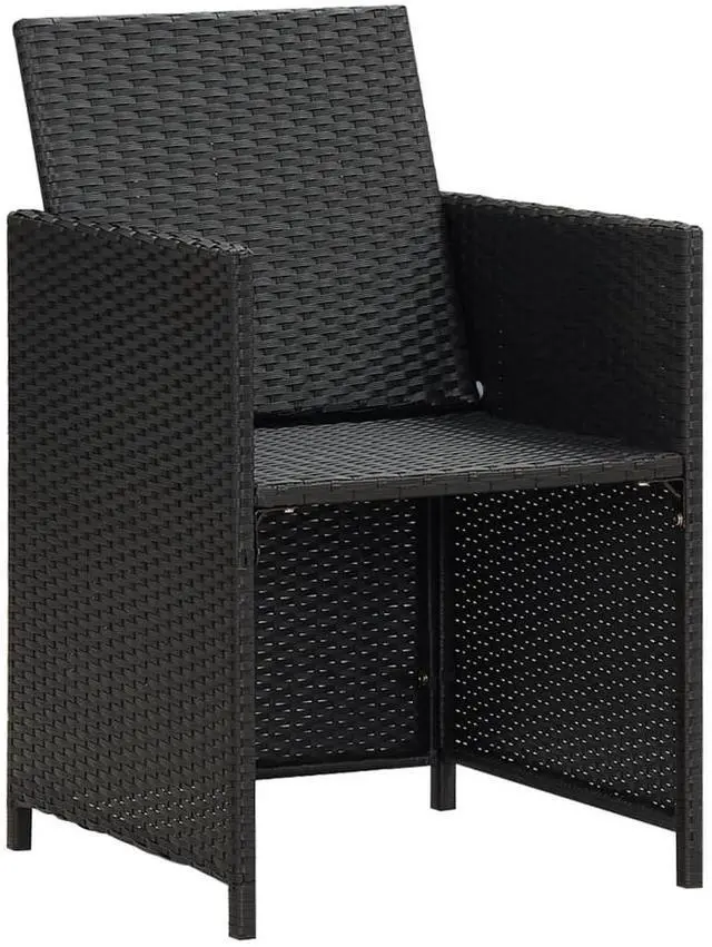 Alt view image 14 of 15 - vidaXL Patio Chairs 4 pcs Poly Rattan Black