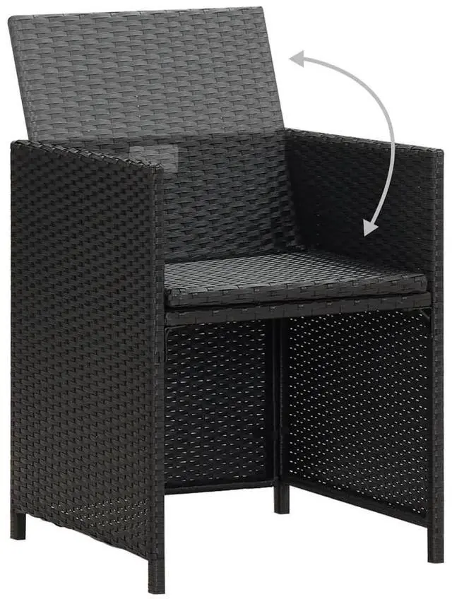 Alt view image 15 of 15 - vidaXL Patio Chairs 4 pcs Poly Rattan Black