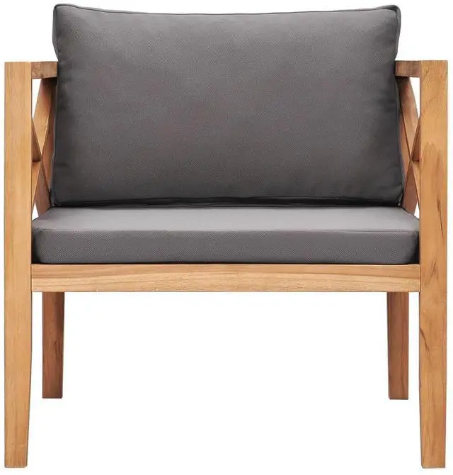 Alt view image 6 of 18 - vidaXL Patio Chair Outdoor Furniture with Dark Gray Cushions Solid Wood Teak