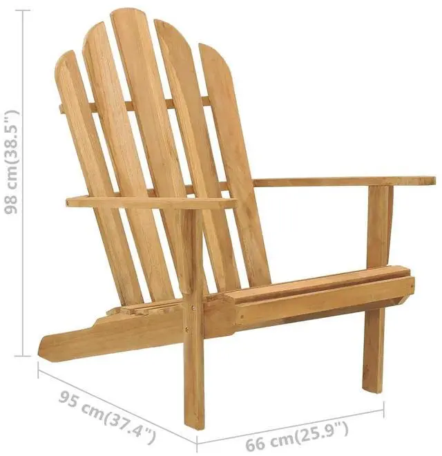 Alt view image 11 of 13 - vidaXL Adirondack Chair Solid Teak Wood