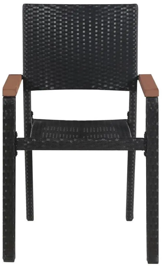 Alt view image 11 of 12 - vidaXL Outdoor Chairs 2 pcs Poly Rattan Black