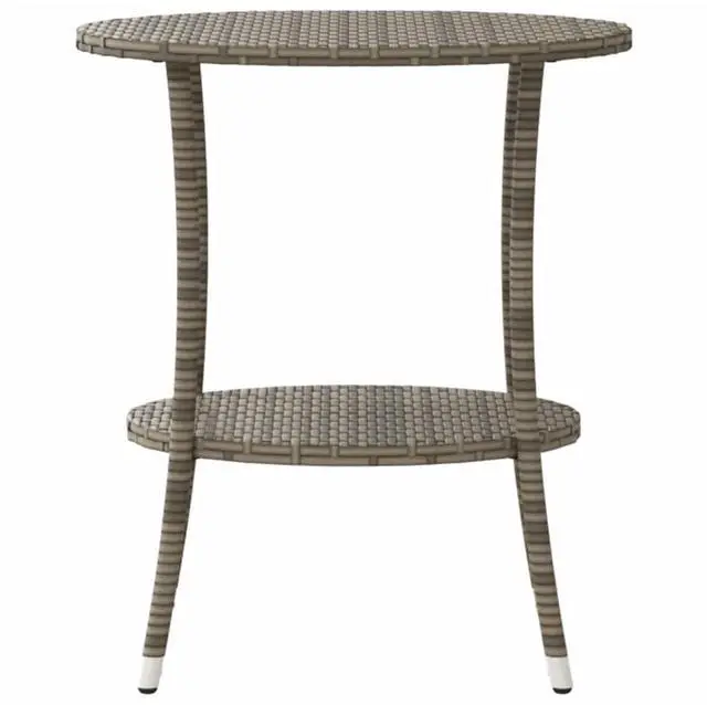 Alt view image 7 of 7 - vidaXL Reclining Patio Chairs with Table Furniture 2 Pcs Gray Poly Rattan