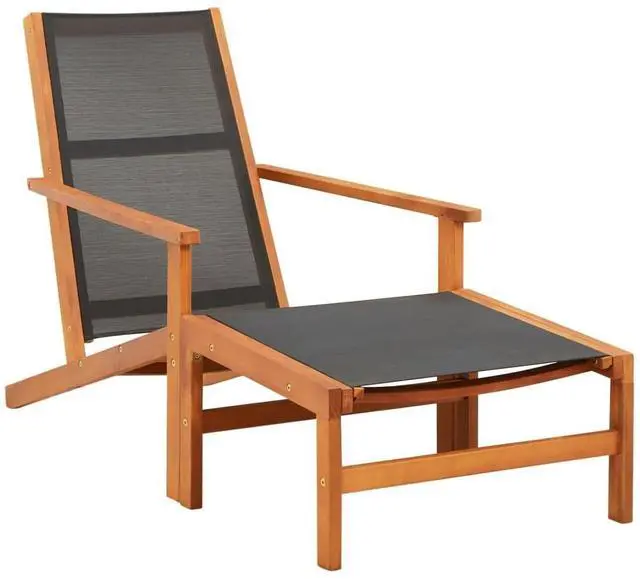 Main image of vidaXL Garden Chair Black Solid eucalyptus wood Regular size