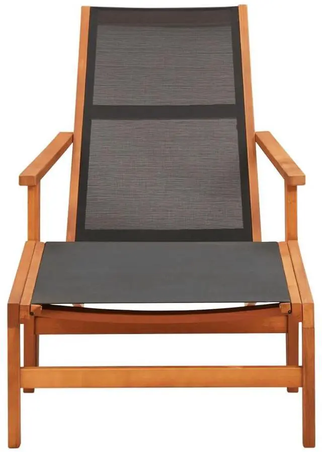 Alt view image 2 of 7 - vidaXL Garden Chair Black Solid eucalyptus wood Regular size