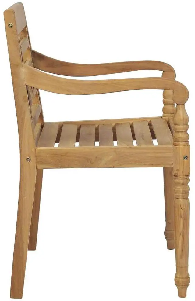 Alt view image 6 of 7 - vidaXL 4x Solid Teak Wood Batavia Chairs with Cushions Wooden Garden Chair